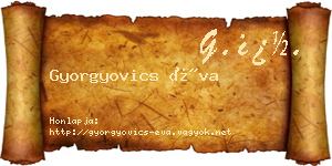Gyorgyovics Éva névjegykártya